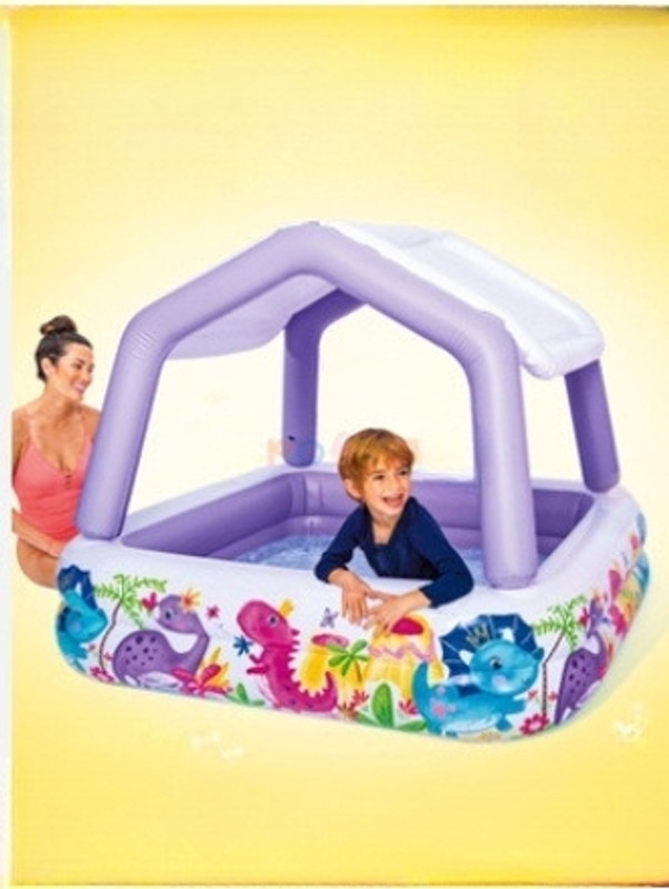 HornFlow Bathtub Swim Float Water Tub for(IND*7443) Outdoor 2+ Year Kids Inflatable Swimming Safety Tube(Multicolor)