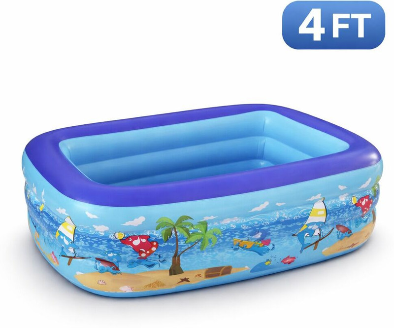 partypulsee 4ft (130cm) Inflatable Swimming Pool for Kids & Adults Thick PVC Pool Inflatable Swimming Pool(Blue)