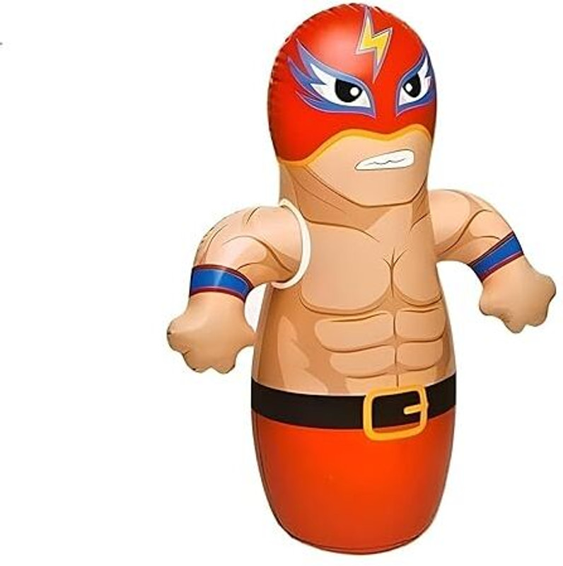 Shreedhar Impex Boxer 3D Inflatable Punching Bag Toy for Kids Inflatable HitMe Toys(Multicolor)