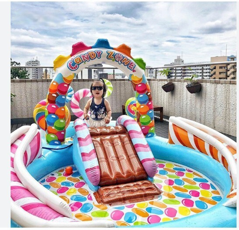 Intelligent 57149NP Candy (IND*860) Zone Play Centre With Pump Inflatable Swimming Pool(Multicolor)