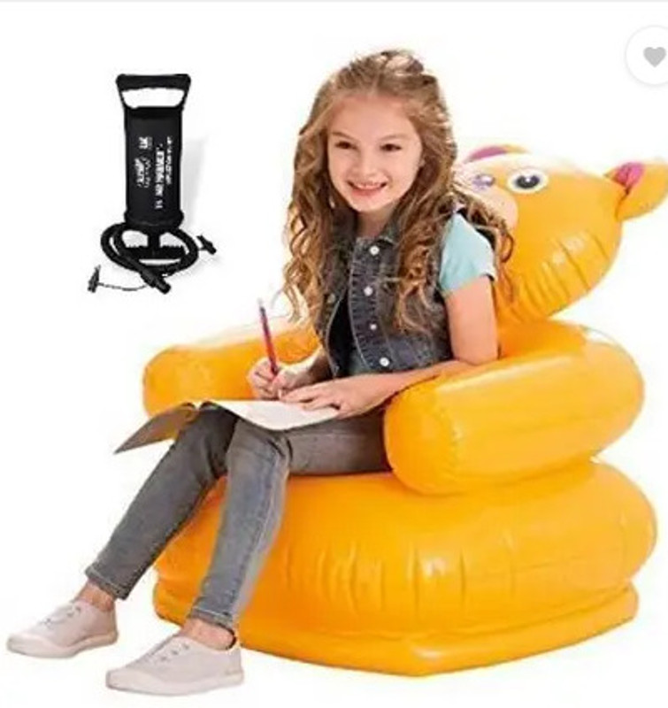 Tiny Tales Inflatable Animal Yellow Teddy Chair For Kids Inflatable Sofa/ Chair(Yellow)