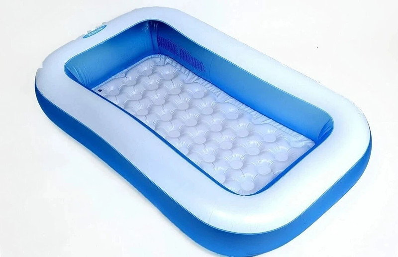 Acqua Scape 5.5ft Rectangular pool Bath Tub for Kids with air pump and a surprise Gift Inflatable Swimming Pool(Blue)