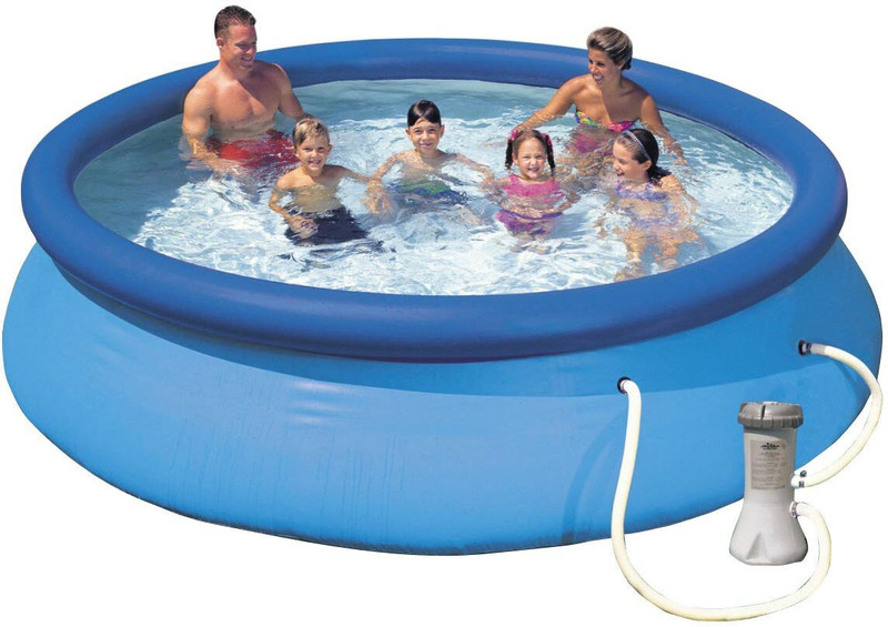 KinderTales 12ft (IND*15) Round Easy Set Kids Swimming Pool with Filter Pump - 12 Inflatable Swimming Pool(Multicolor)