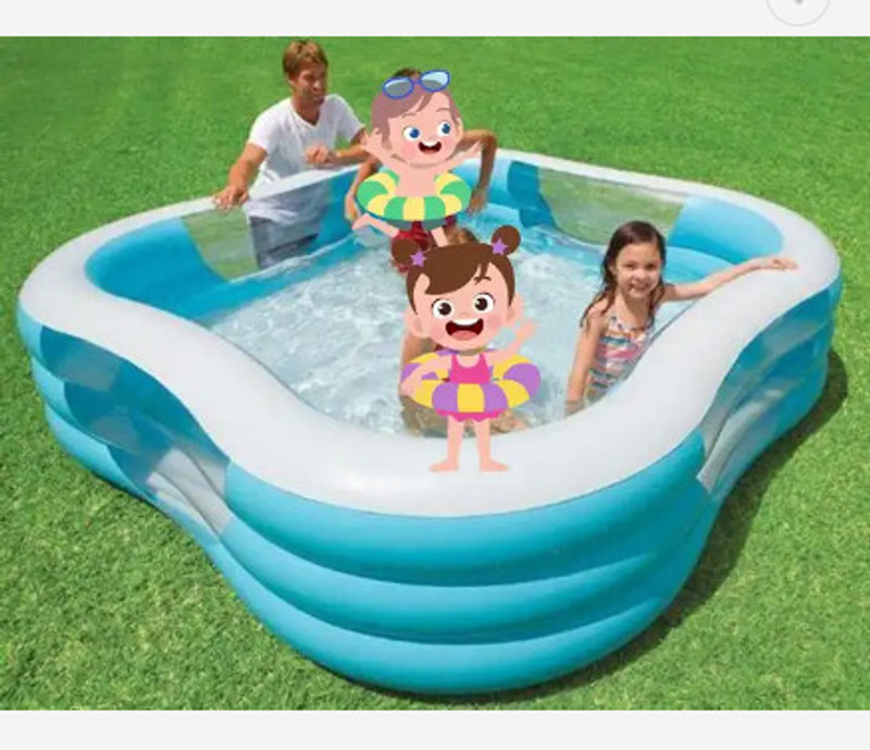 HornFlow Swim Center (IND 14*) Family Pool 57494 Inflatable Swimming Pool(Multicolor)