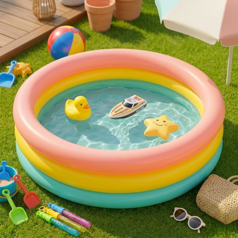 NIRVAYAENTERPRISE Small Inflatable Kids Pool for Home Bathroom Inflatable Swimming Pool(Multicolor)