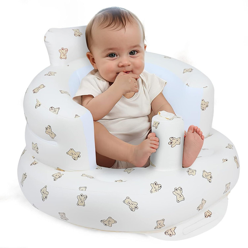 Clefairy Inflatable Baby Seat, with Built in Air Pump, Inflatable Seat for Babies Inflatable Sofa/ Chair(Multicolor)