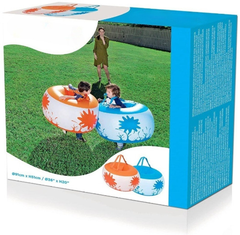 KinderTales Mini bumperballs Bestway 2 pcs, 91x51 cm With Free Pump Inflatable Hoppers & Bouncer(Multicolor)