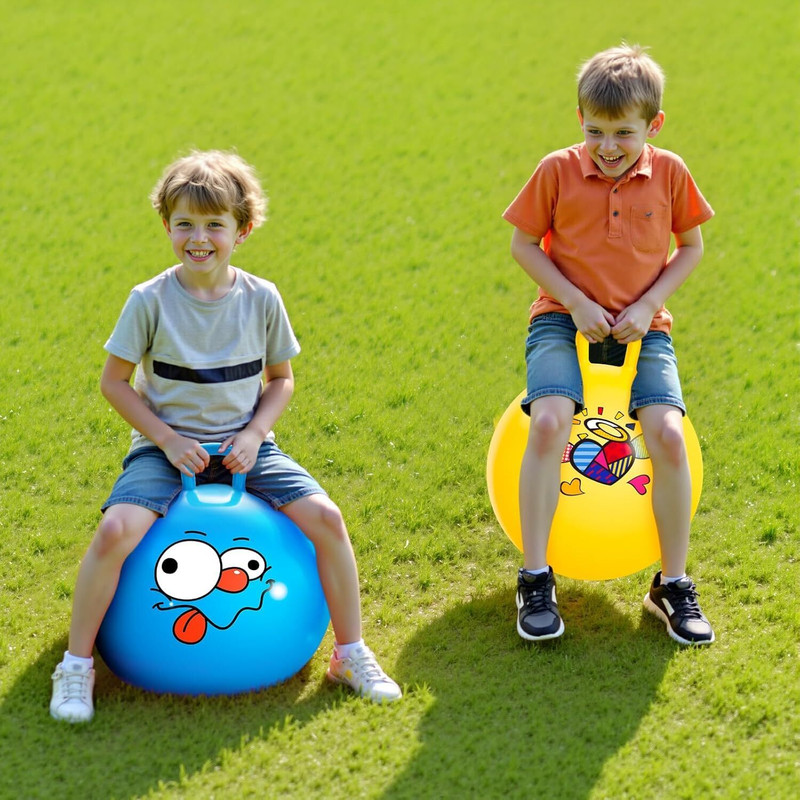 PINOPZA Bouncy ball /HOPE BALL/ Hopper Jump N Bounce Handle Ride-on Toy Bouncy for Kids Inflatable Ball(Multicolor)