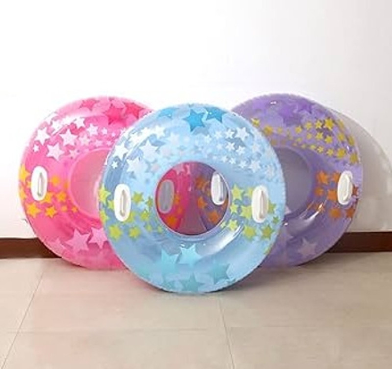 Intelligent Star Swim Ring with (IND*9002)Handles, 91 cm Inflatable Swimming Safety Tube(Multicolor)