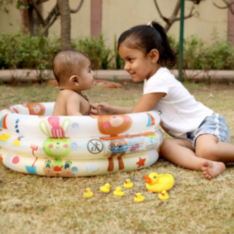 Renial Baby Bath tub, Kid's Inflatable Baby Bath Tub Pool, Baby Bathing tub, 3ft, 0-4 Years (Multicolour) Inflatable Swimming Pool(Multicolor)