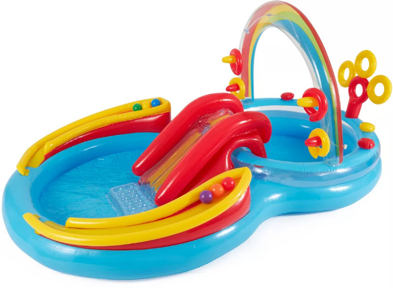 Tiny Tales Inflatable (IND*53) Children Rainbow Kiddie Spray wimming Pool With Water Slide Inflatable Swimming Pool(Multicolor)
