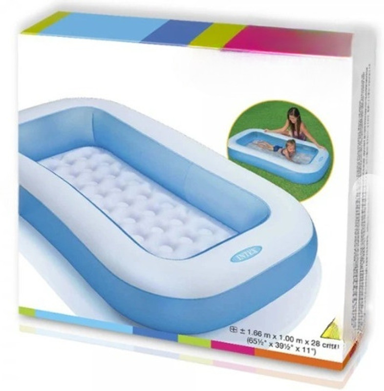 HornFlow 5ft Rectangular Inflatable (IND*9674)Swimming Pool Inflatable Swimming Pool(Multicolor)