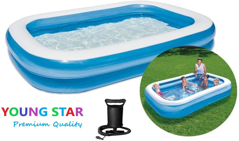YOUNG STAR Premium Adults & Kids 7 feet's family swimming pool, bath tub Inflatable Swimming Pool, Inflatable Toy Pump(Blue)