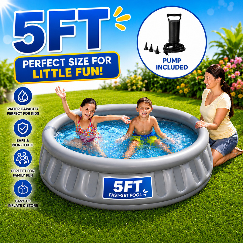 Buddynjoy Inflatable Space Ship Play Pool, Portable Home Pool Bathtub for Kids Inflatable Swimming Pool(Grey)