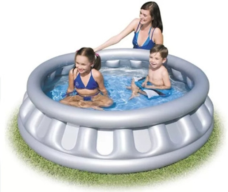 HornFlow Child Swimming Underwater in Swimming Pool with free pump Inflatable Swimming Pool(Grey)
