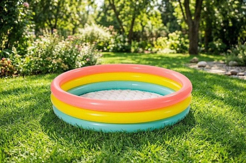 NZENTERPRISE Baby 3 Feet Inflatable Play Pool Tube for Water and Ball Play Inflatable Swimming Pool(Multicolor)