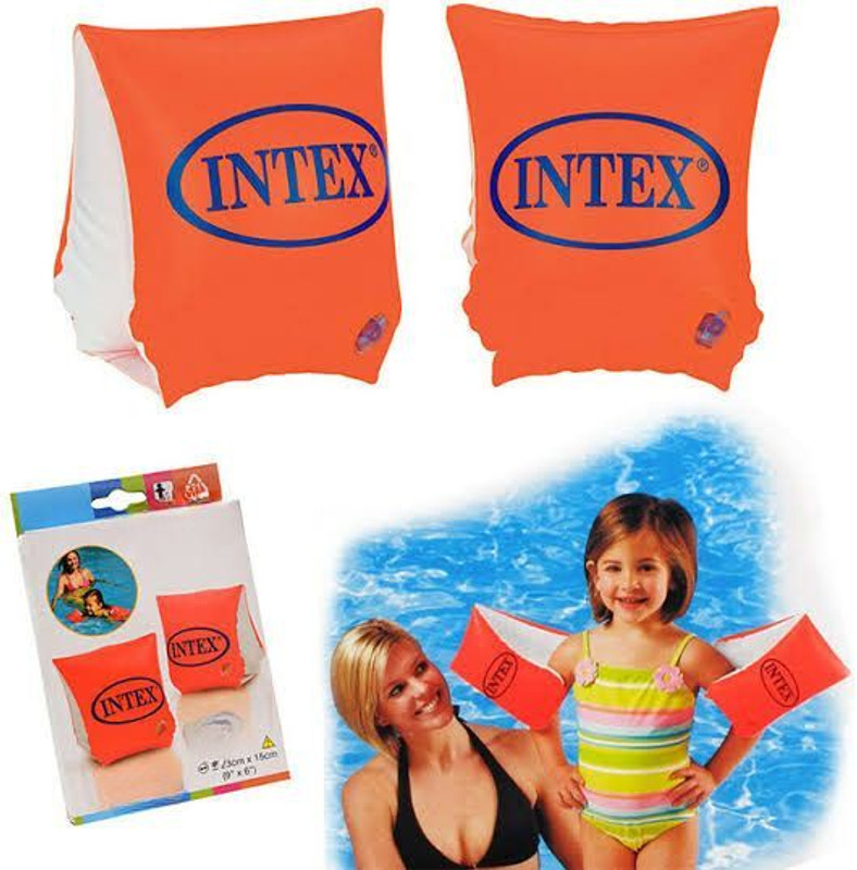 KinderTales child ready for the pool with these Deluxe (IND*9602)Swimming Arm Inflatable Swimming Safety Tube(Multicolor)