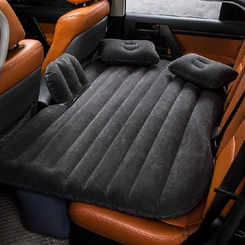 Auto Oprema Polyester Seating Pad For  Universal For Car(Car Air Bed Mattress sofa with 2 Pillow Inflatable Bed Black)