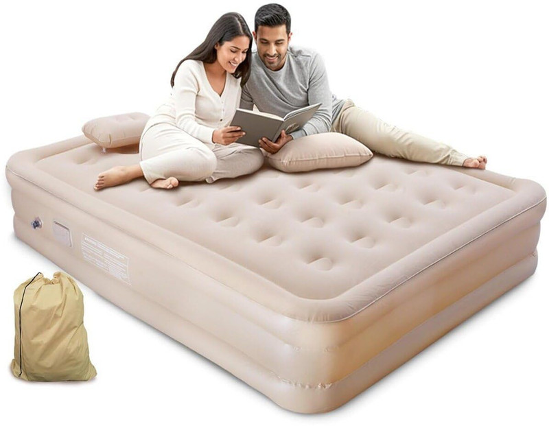 Smitex Inflatable Bed for Home,Travel, Camping & Guests (Double Bed)(200 X 150 X 40 CM) Inflatable Bed(Multicolor)