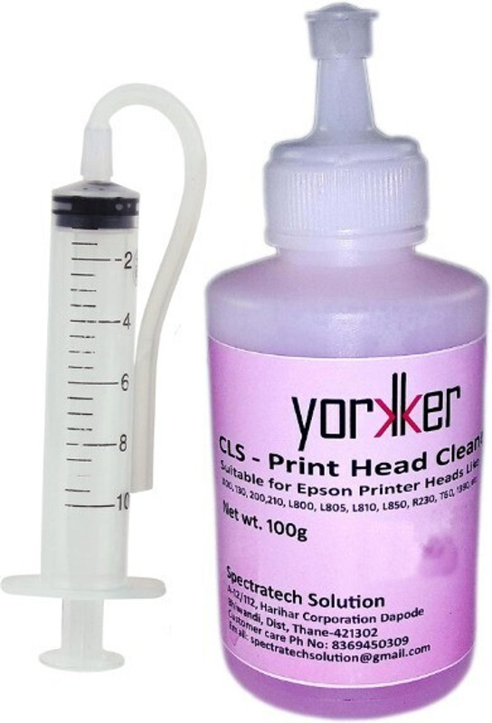 Yorkker Print Head Cleaning Solution for Printers Like L100, 130, 200,210, L8, L805 Black Ink Bottle
