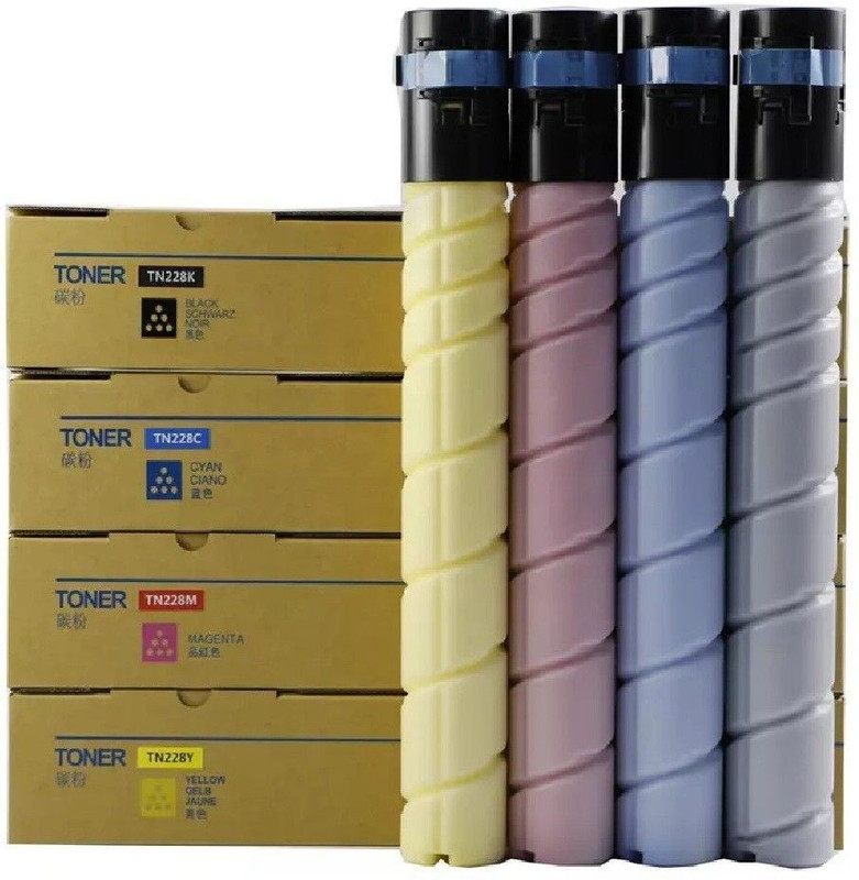 FINEJET TN228 Toner Cartridge For Konica Minolta C226I/286I/7222I/7228I Black + Tri Color Combo Pack Ink Toner