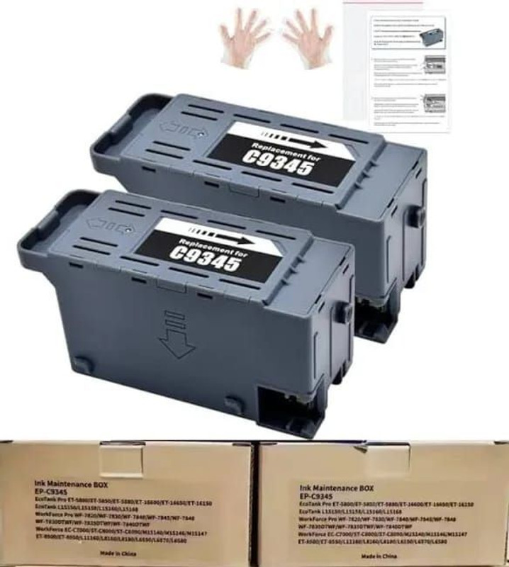 idencis Pack of 2 Maintenance Box for use in eps.on Et-5800 L18050 L8050 Black Ink Toner