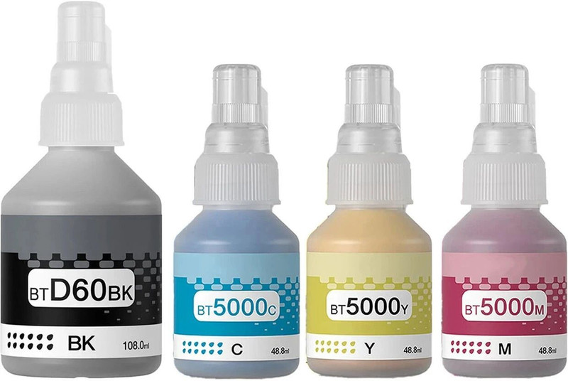 R C Print Compatible for brother printer T310,T300,T510,T500,T910,T710,T400W,T450W,T300W, Black + Tri Color Combo Pack Ink Bottle