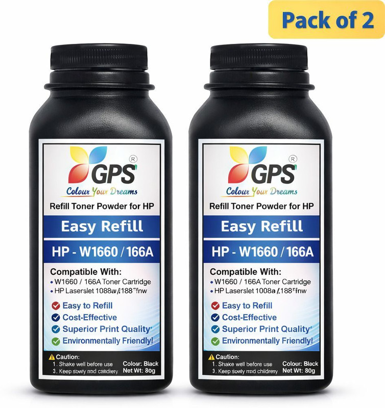 GPS Colour Your Dreams Toner Powder For Hp 166A Toner Cartridge HP Laserjet 1008a,1008w,1188a,1188w, Black Ink Toner Powder