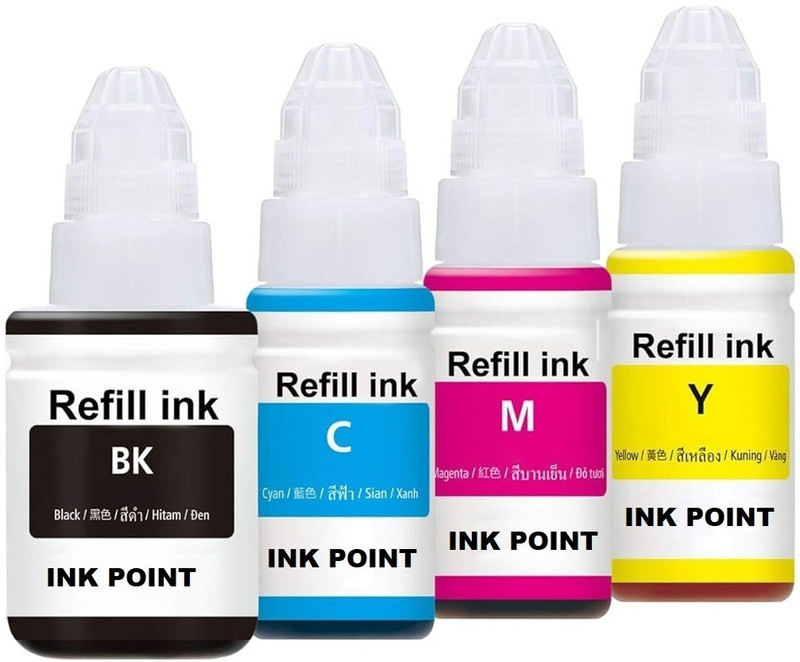 ASV Ink GI 790 Compatible For Canon G1000 G1010 G2000 G2010 G3000 G3010 G4000 G4010 Black + Tri Color Combo Pack Ink Bottle
