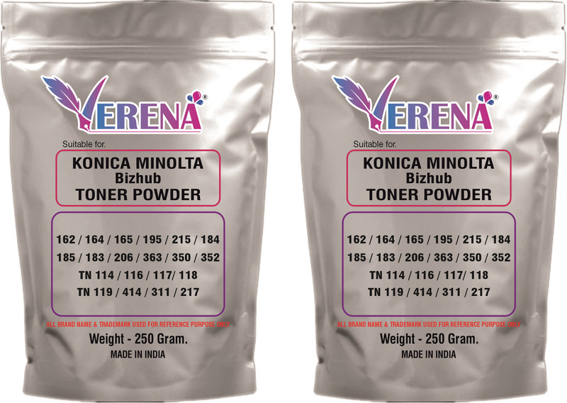 verena High Quality Toner Powder 250Gm Pack Of 2 For Use In 162,163 TN 116/TN 118 Black - Twin Pack Ink Toner Powder