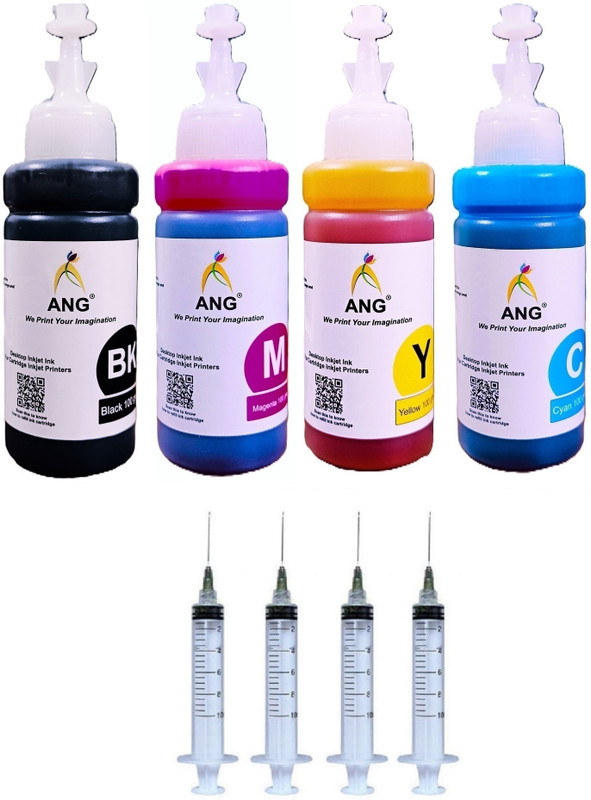 Ang REFILL Ink for Can- E560, E3370, E4570, MG2577S, MG2570S, MG3570 Black + Tri Color Combo Pack Ink Cartridge