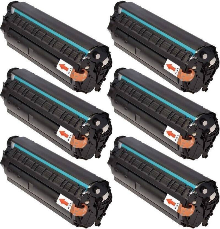 globe For HP 12A FOR LaserJet 1010, 1012, 1015, 1018, 1020 Pack Of 6 Single Color Black Ink Toner