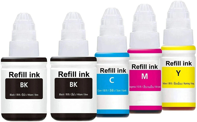 GREENBERRI Ink Compatible for canon printerGI790G1000G1010G1100G2000G2002G2010,G2012,G2100 Black + Tri Color Combo Pack Ink Bottle