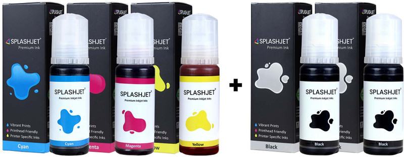 tequo 003 Ink for Epson L3110, L3150, L3250, L3152, L3210 Printer Black + Tri Color Combo Pack Ink Bottle