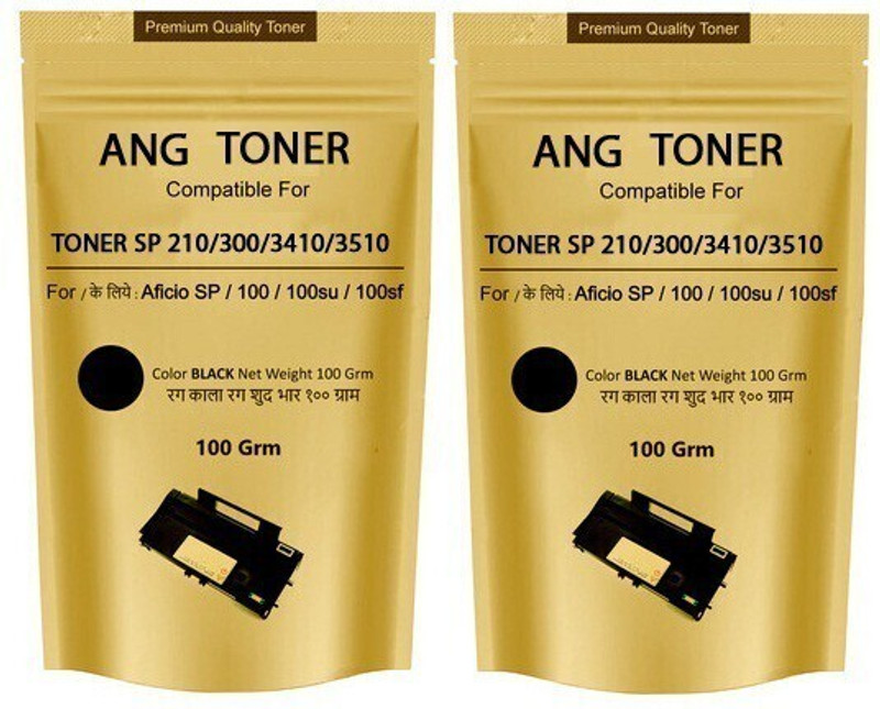 Ang Toner Powder Pouch Compatible For Use In Ricoh ( 100 Grams X 2 ) Black Ink Toner Powder
