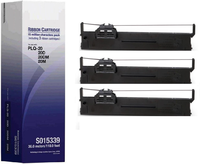 Haedlink Epsn SIDM Ribbon Cartridge(3 Pcs Set) for PLQ-20/20D/20DM/22/22CS Black Ink Toner
