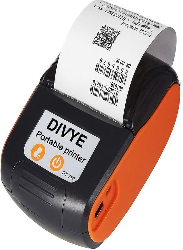 DIVYE Portable 58mm Bluetooth Thermal Receipt Printer | Mini POS Billing Printer Thermal Receipt Printer