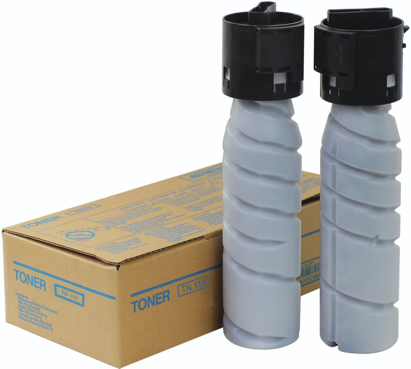 korbe TN 118 Toner Cartridge Compatible for Bizhub 185,195,206,215,226 Photocopier Black - Twin Pack Ink Toner