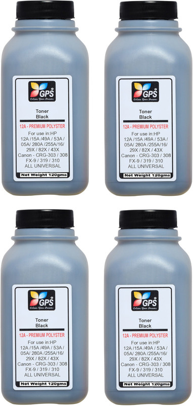 GPS Colour Your Dreams 12A, Q2612A Toner Powder Refill for / Canon 303, fx-9 Cartridge 100gm Black Ink Toner Powder