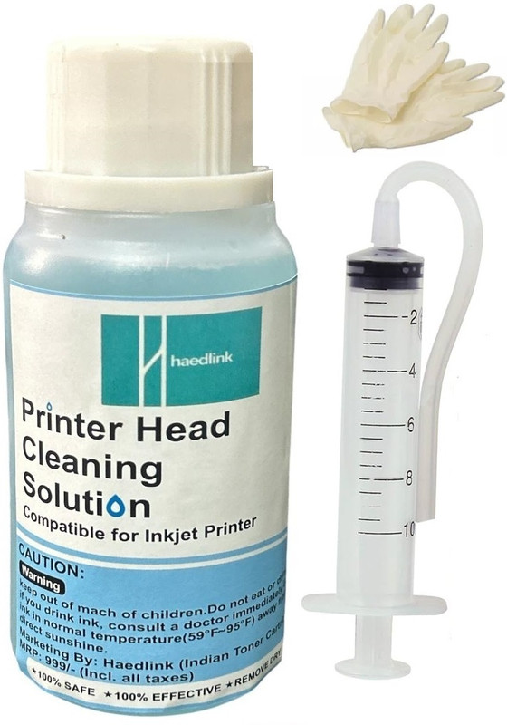 Haedlink Print Nozzle Cleaning Kit for Epson Canon HP Printers Multi Color Ink Bottle Black + Tri Color Combo Pack Ink Toner