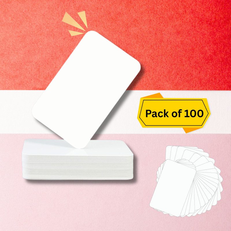 spotink Super White Plain PVC ID Cards for Inkjet Printers (Pack of 100 Card) White Ink Toner