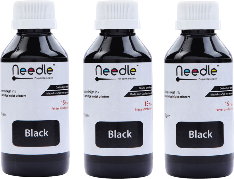 Needle Ink Refill for Cartridge Printers 100 gms each Black + Tri Color Combo Pack Ink Bottle