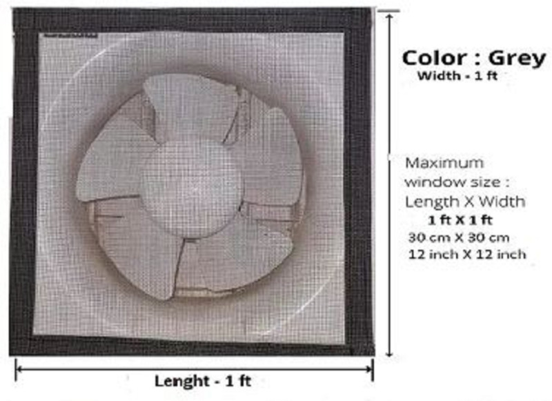 Yako Toko - Good Selling Window Exhaust Fan Mosquito Net - 1x1 Feet, Color- Grey, 120 GSM Insect Net Insect Net