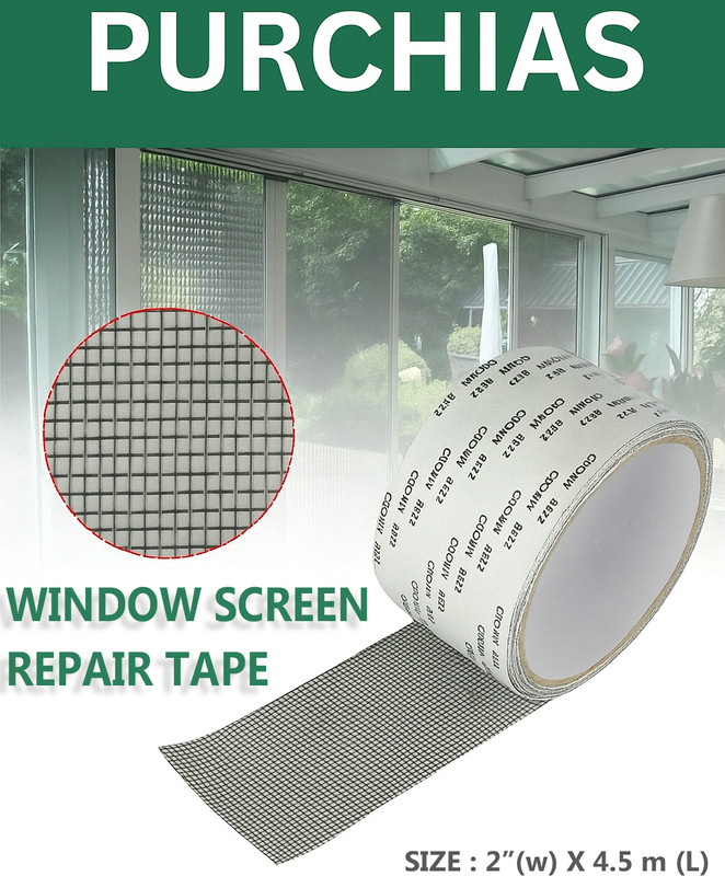 PURCHIAS Anti-Mosquito 3 Layer Tape Strong Adhesive Window Screen Repair Tape (Manual) Insect Net