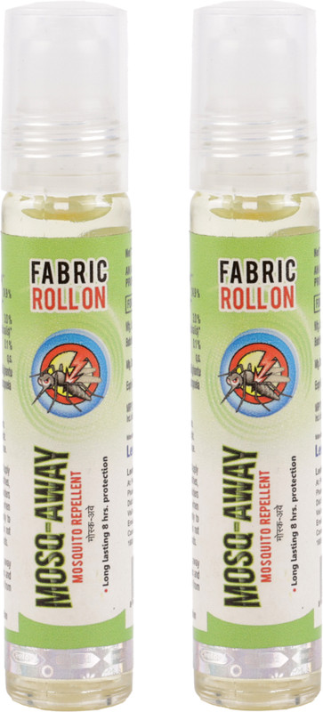 Leeford Mosq-Away Anti-Mosquito Fabric Roll On|Up to 8 Hours of Protection(2 x 10 ml)