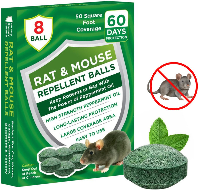Glexus Natural Rat Repellent Balls | Home, Office And Car | Rat Repellent Bait(8 Units)