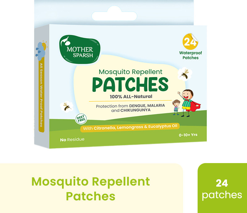 Mother Sparsh 100% Natural Mosquito Repellent Patches for Babies, Protects from Dengue,Malaria(24 Patches)