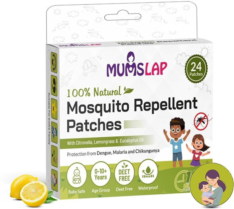 Mumslap Natural Mosquito Repellent Patches for Babies, Protects from Dengue, Malaria(24 Patches)