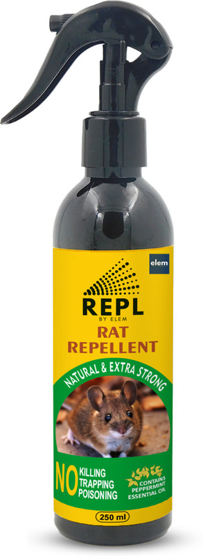 ELEM REPL Rat Repellent Spray For Car & Home | 100% Natural & Safe for All(250 ml)