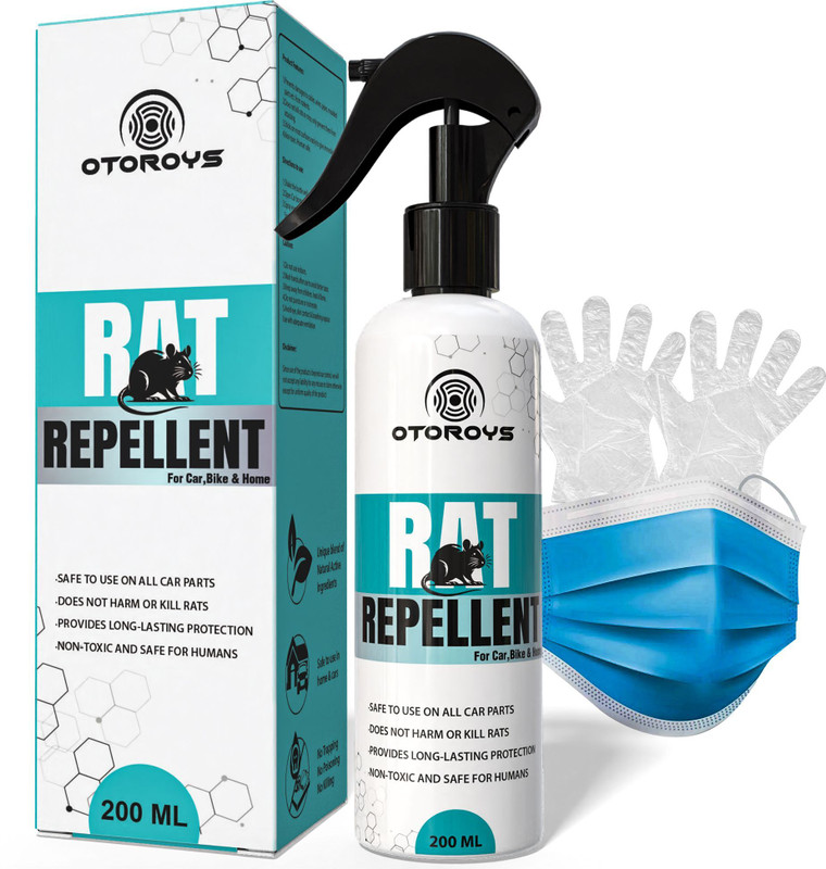 Otoroys Rat Repellent Spray for Cars, Bikes Home Office No Poisoning Natural Ingredients(200 ml)